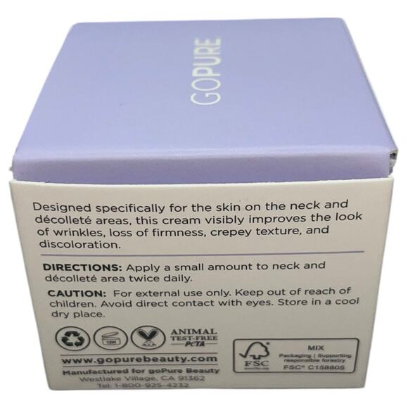 GoPure Tighten And Lift Neck Cream Anti Aging Wrinkle Firming 1.7 oz Full New - Picture 6 of 7